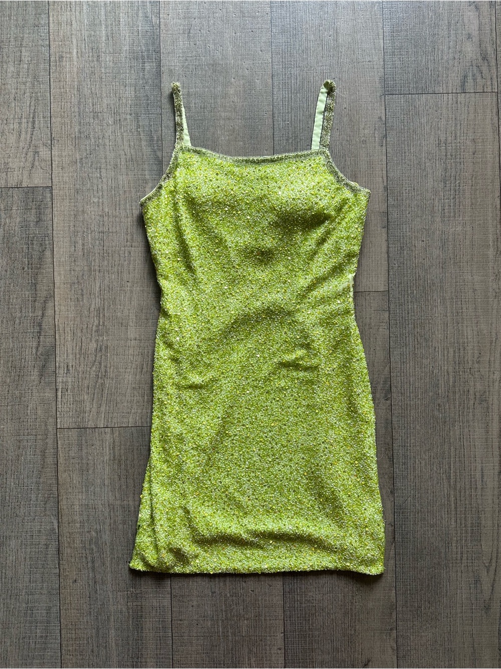 Scala 100% silk beaded mini dress size L